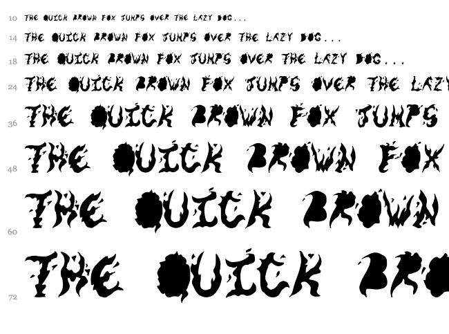 Keneel Messy font waterfall